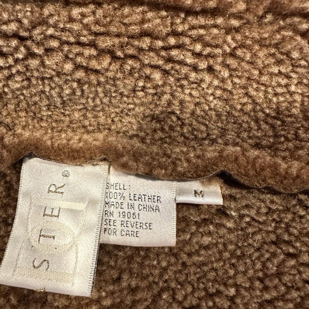 Vintage Doncaster Womens Brown Suede Leather Faux Shearling Lined Coat Medium - Picture 4 of 5